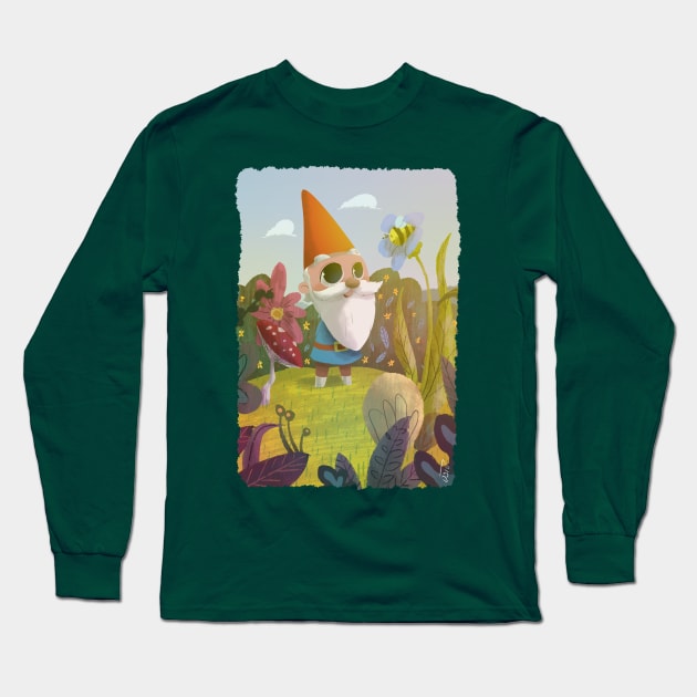 Gnome Long Sleeve T-Shirt by davidpavon